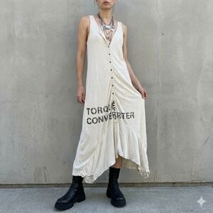 Rundholz Dip Jumpsuit Size Small White Cotton Harem NASA Gauze Button Front